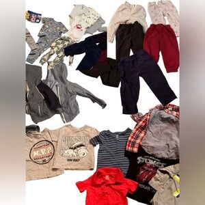 23pc bundle 2T 2jacket 1short 7shirt 2undies 2pj set 4onesies 5pants no stains